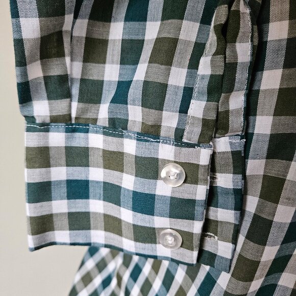 Wrangler Vintage 70s Green Plaid Western Shirt L - Picture 5 of 7